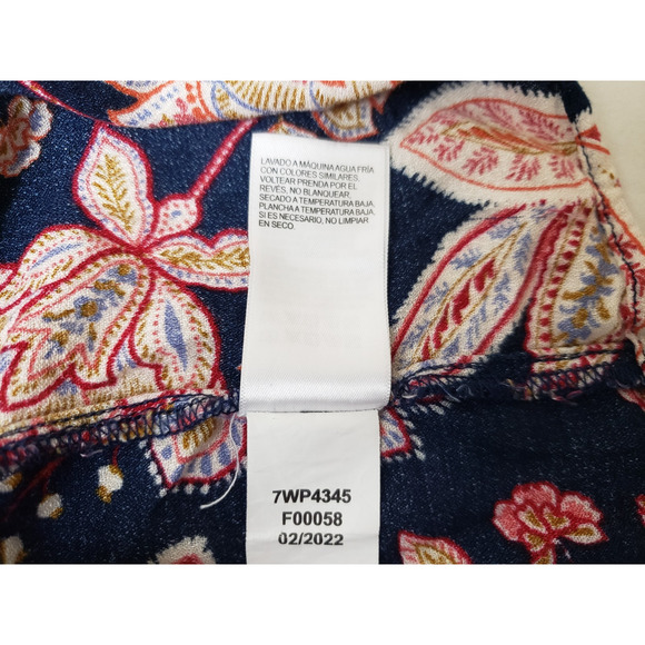Lucky Brand Womens Top Size M Floral Boho Peasant Blouse Long Sleeve Fairy - Picture 9 of 9